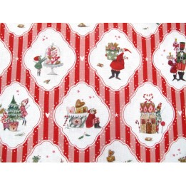 acufactum Stoff Baumwolle Weihnachten Engel Nikolaus Nussknacker Gebäck Streifen Silke Leffler Patchwork Meterware