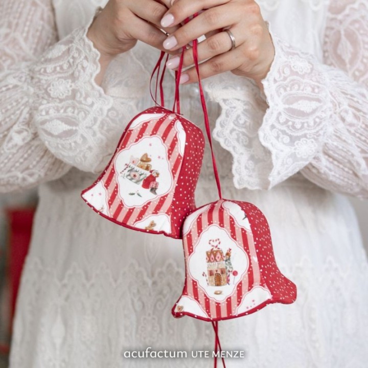 acufactum Weihnachten Engel Ornamente Baumwollstoff