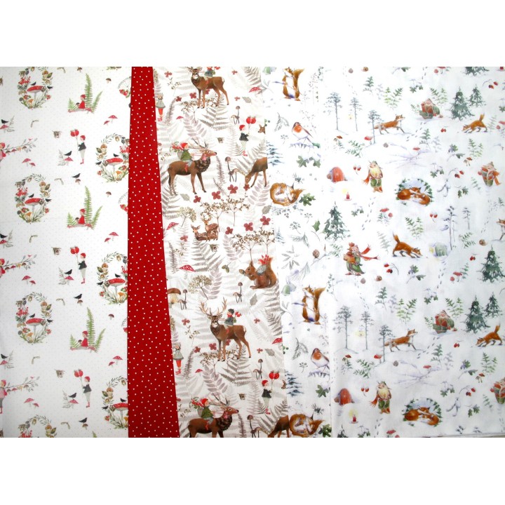 acufactum stoffpaket tiere winter herbst eichhörnchen fuchs Reh Hirsch Kinder Baumwolle patchwork
