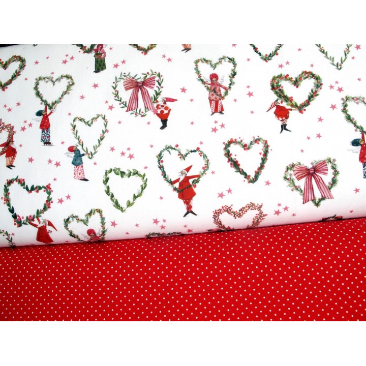 stoffpaket weihnachten engel nikolaus sterne herzchen punkte acufactum westfalenstoffe baumwolle