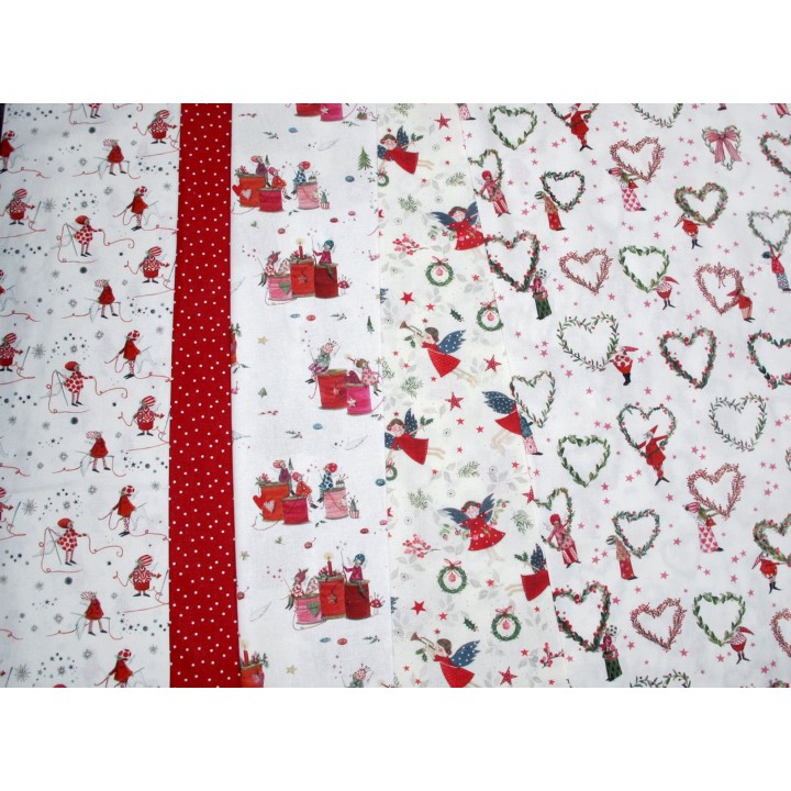 acufactum stoffe weihnachten stoffpaket baumwolle engel punkte herzen silke leffler kinderstoffe