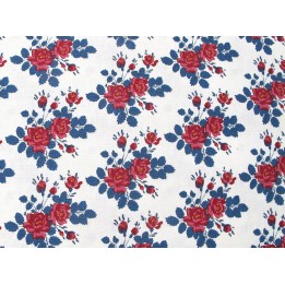 tilda stoff rosen blumen baumwolle meterware patchwork village life myrtle blue vintage