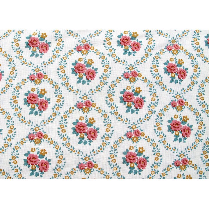 tilda stoff blumen rosen patchwork baumwolle meterware village life ornamente