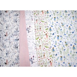 acufactum Stoffpaket elfen blumen rehe frauen punkte baumwolle daniela dresher
