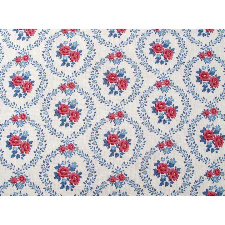 tilda stoff rosen ornamente blumen patchwork baumwolle quilten meterware village life