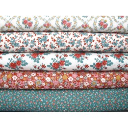 tilda stoffe rosen blumen millefleur baumwolle patchworkstoffe village life vintage