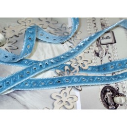 Samtband blau türkis