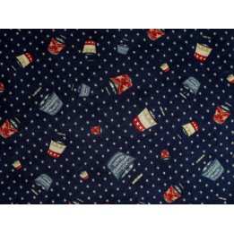 Stoff Sternchen blau