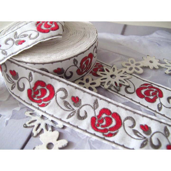 Webband Rosenranke rot