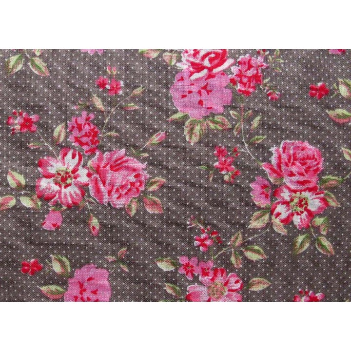 Stoff Rosen pink taupe