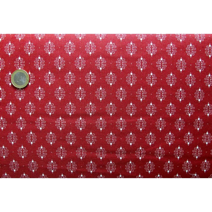 Stoff Ornamente rot
