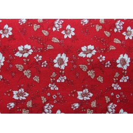 Fat Quarter rot creme weiß Blumen