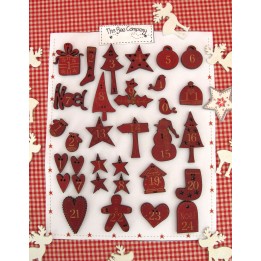 Adventskalenderzahlen rot 1-24