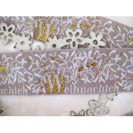 Webband Weihnachten creme gold