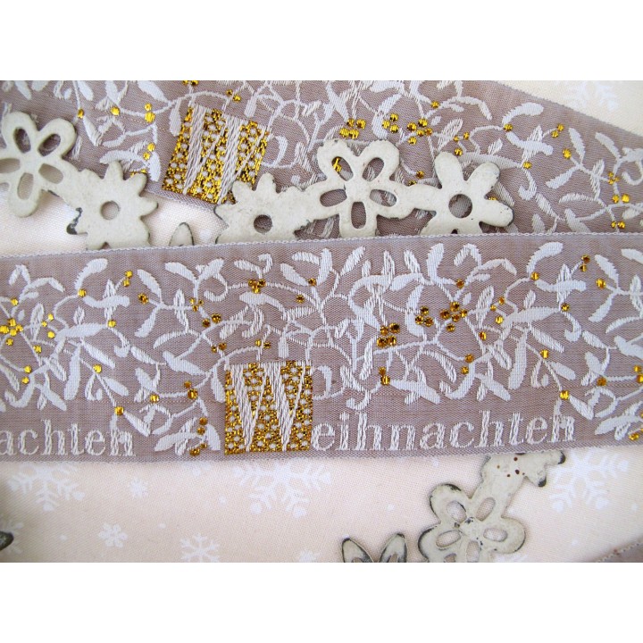 Webband Weihnachten creme gold