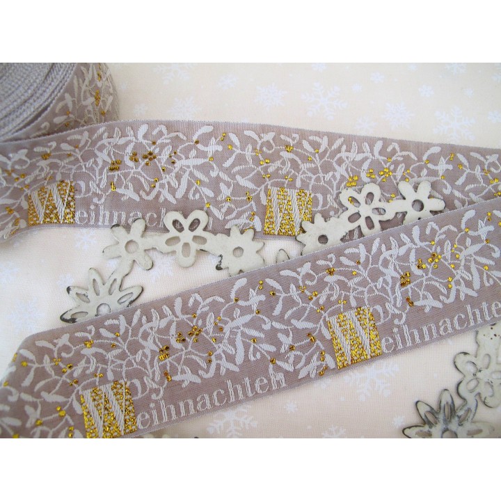 Webband Weihnachten creme gold