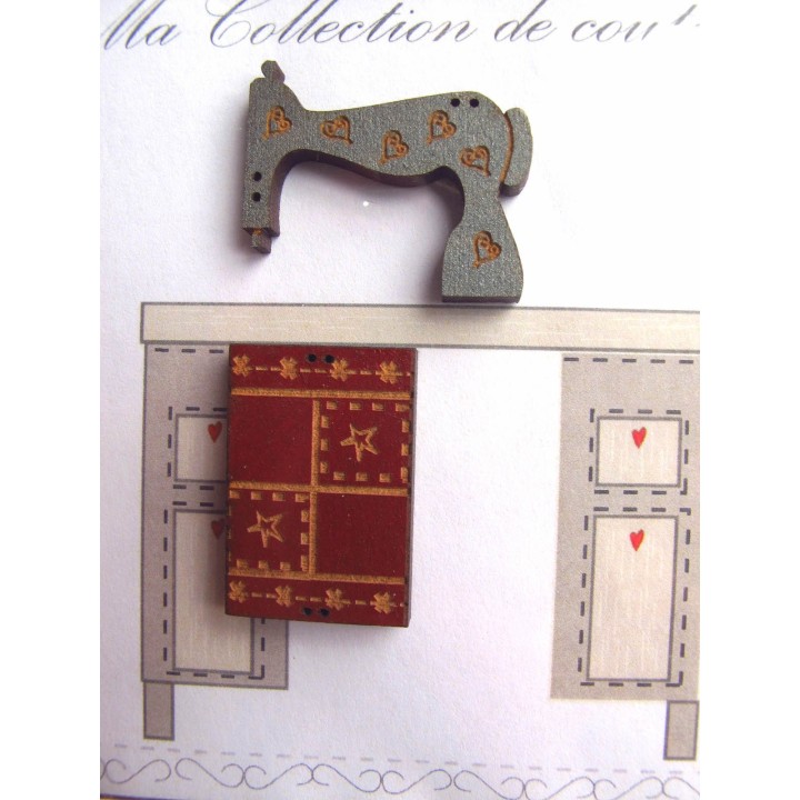 Holzknöpfe Deko Quilt Nähmaschine