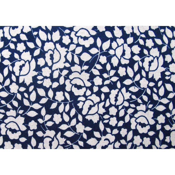 Stoff Blumen blau