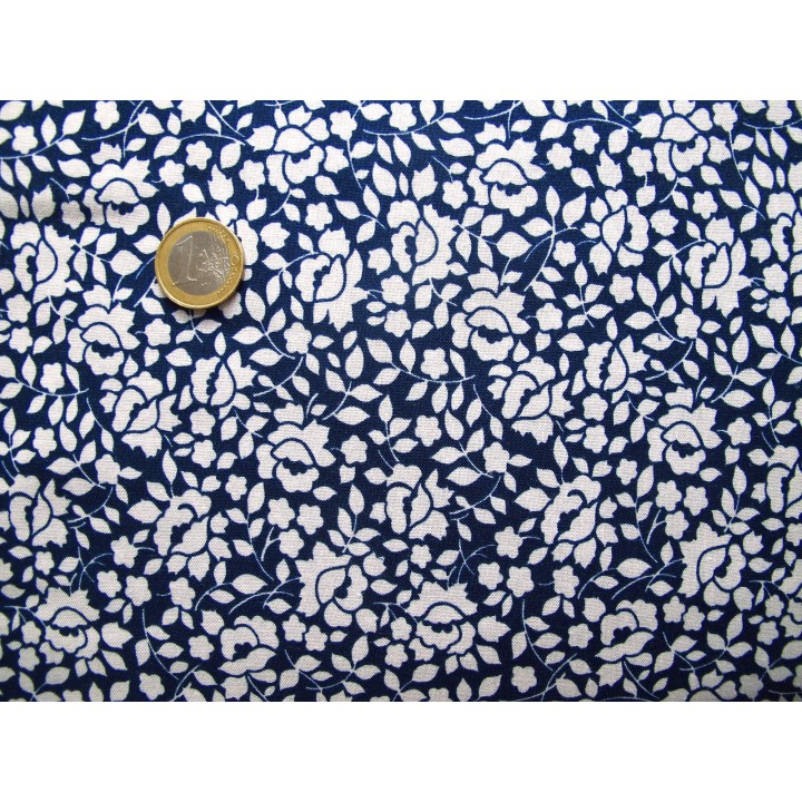 Stoff Blumen blau