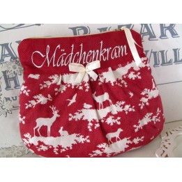 Kosmetiktasche  rot weiß