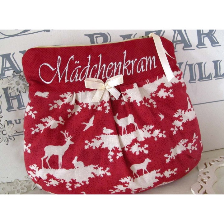 Kosmetiktasche  rot weiß