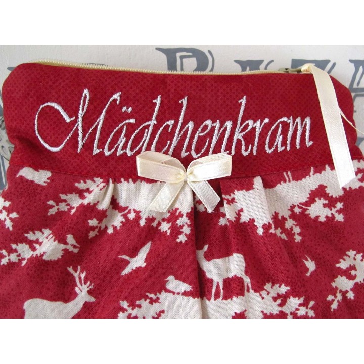 Kosmetiktasche  rot weiß