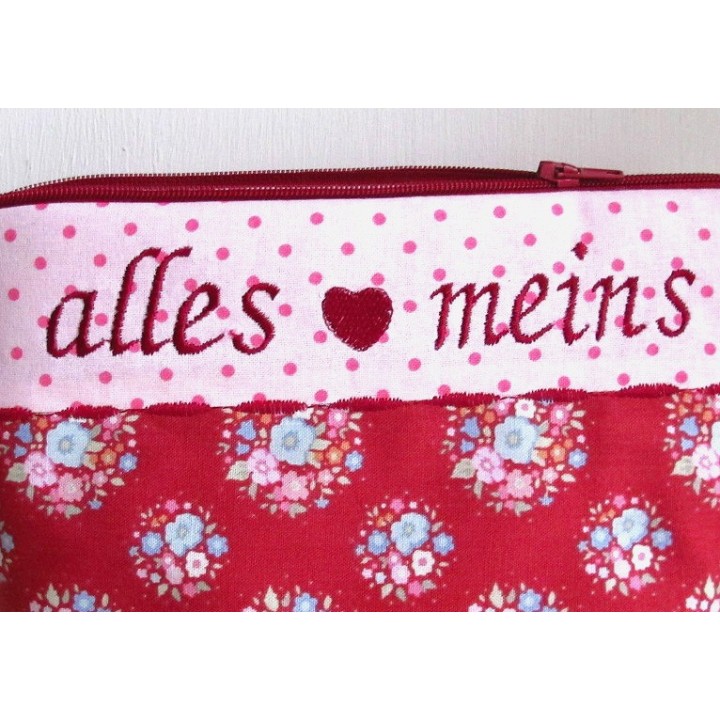 Kosmetiktasche Schmincktasche Etui Utensilo rot rosa