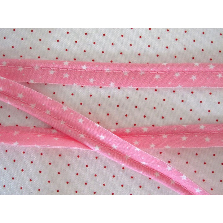 Paspelband rosa weiß Sternchen