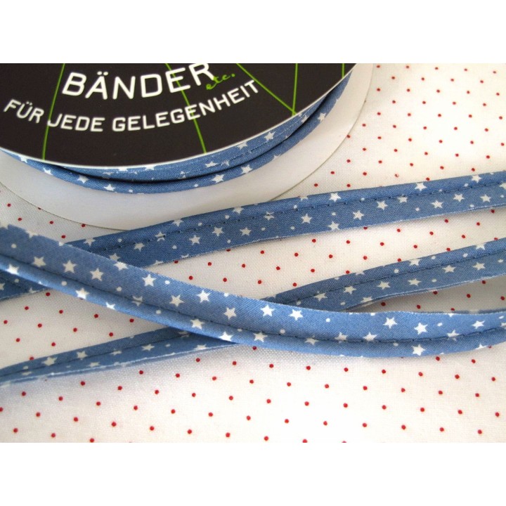 Paspelband blau weiß Sternchen