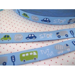 Webband Traffic Farbenmix Busse Autos blau