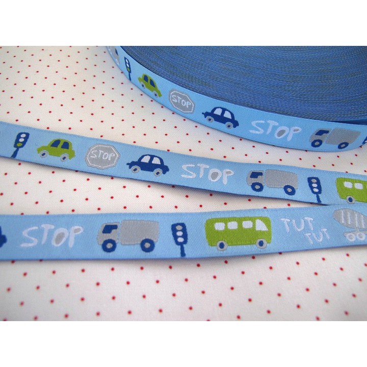 Webband Traffic Farbenmix Busse Autos blau