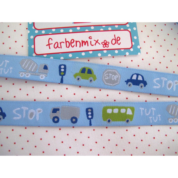 Webband Traffic Farbenmix Busse Autos blau