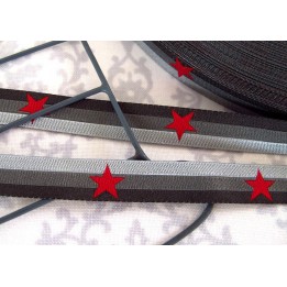 Webband Sterneband grau rot Farbenmix