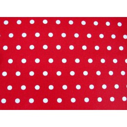 Wachstzuch Punkte rot weiß