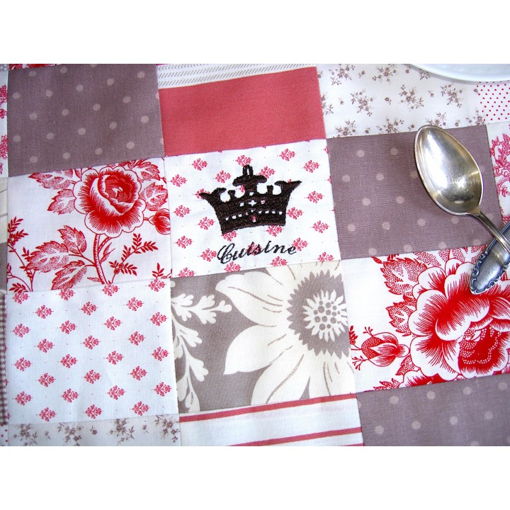 Tischset rot taupe