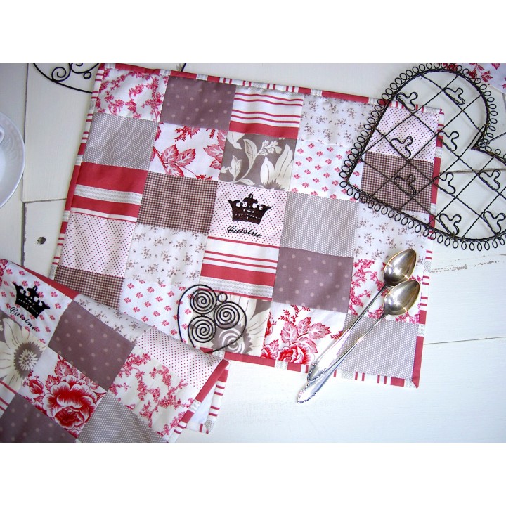 Tischset rot taupe