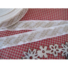 Webband Jacquardband creme beige Geizband