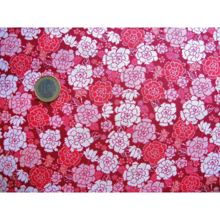Stoff Nelken rosa rot Fat Quarter