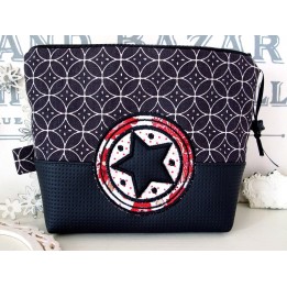 Kosmetiktasche  blau rosa