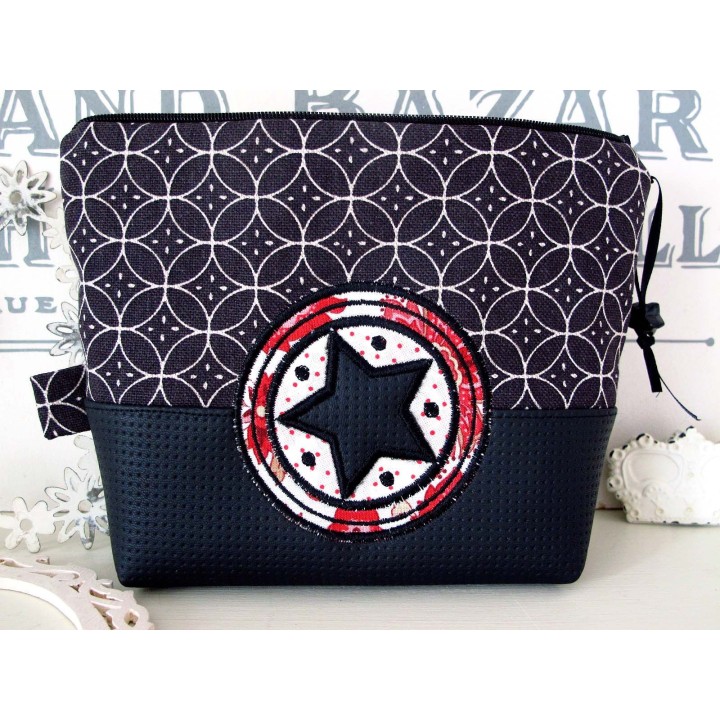 Kosmetiktasche  blau rosa