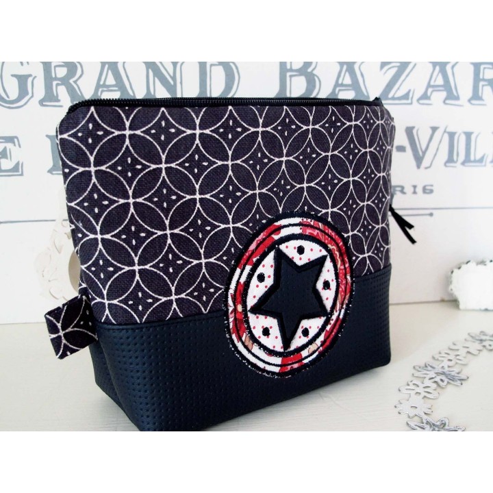 Kosmetiktasche  blau rosa