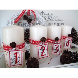 Adventskranz Zahlen 1 - 4