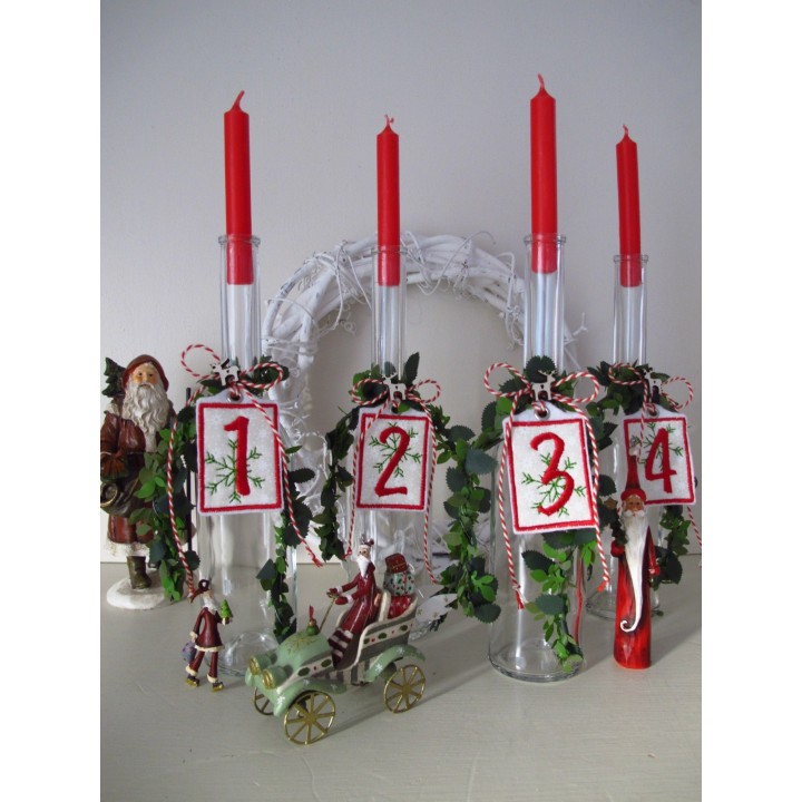 Adventskranz Zahlen 1 - 4 sehr dekorativ