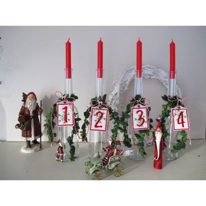Adventskranz Zahlen 1 - 4 sehr dekorativ