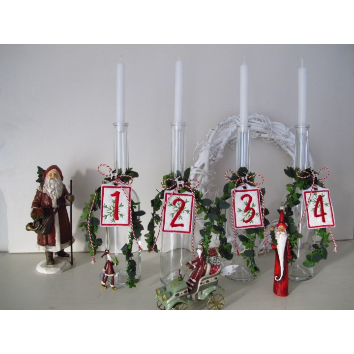 Adventskranz Zahlen 1 - 4 sehr dekorativ