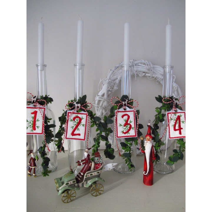 Adventskranz Zahlen 1 - 4 sehr dekorativ