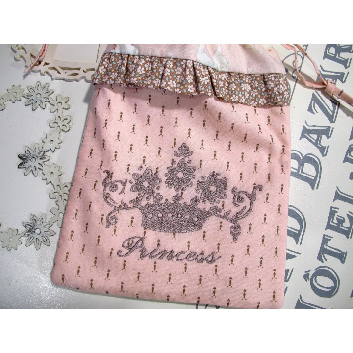 Wärmflaschenbezug rosa taupe Krone Baby
