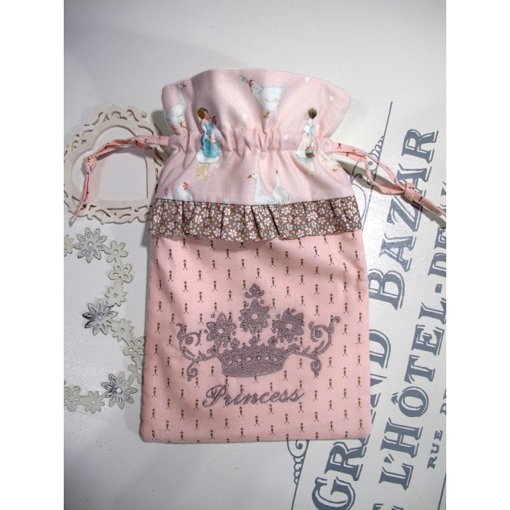 Wärmflaschenbezug rosa taupe Krone Baby