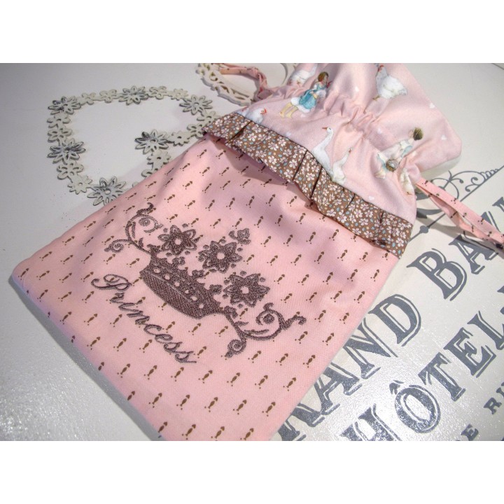Wärmflaschenbezug rosa taupe Krone Baby