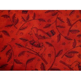 Quiltstoff Vögel rot Round Robin Moda Patchworkstoff